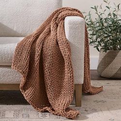 Gia Woven Cotton Throw - Grandin Road