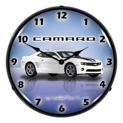 Collectable Sign and Clock Camaro G5 Summit White Backlit Wall Clock
