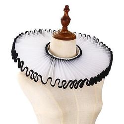Rococò Vittoriano Rinascimento Colletto a balze elisabettiano Vampiro Circo Clown Costume Unisex Halloween Carnevale Performance LARP Fiera Rinascimentale Adulti Colletto