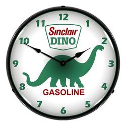 Collectable Sign and Clock Sinclair Dino Gasoline Backlit Wall Clock