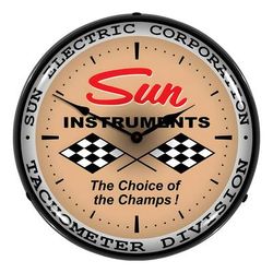 Collectable Sign and Clock Sun Tachometer Division Backlit Wall Clock