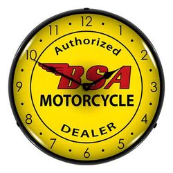 Collectable Sign and Clock BSA Motorcycle Backlit Wall Clock