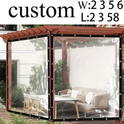 Grande bâche transparente personnalisée 2*3m 4 5 6 7 8 9 10 M 5m, bâche transparente imperméable, couverture de pluie, tente de plantes de jardin, Camping