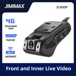Jimimax JC400P 4G Dual DashCam Live Car Cam Wifi Hotspot Stream Video Cut-Off Fuel Recorder Front & Inside Camera Web/APP
