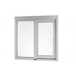 QuikServ IFSC-4040 (9183-CR) 48"W x 48"H Clear Aluminum Left-to-Right Manual Drive-Thru Window, Silver