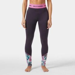 Helly Hansen Women's Lifa Merino Midweight Graphic Base Layer Trousers Purple S