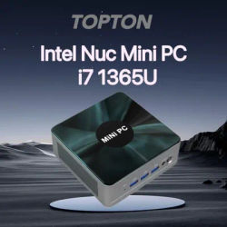 TOPTON Intel Nuc i7 1365U ES Gaming Mini PC Thunderbolt 4 2*DDR5 2*i226-V 2.5G LAN Firewall Computer Windows 11 WiFi6E