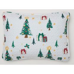 BH Studio Reversible Quilted Sham by BH Studio in White Holiday Trees (Size STAND) Pillow