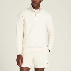 Wilson Tennis Club 1/2 Zip Mock Sweatshirt Men's Tennis Apparel Sandrift