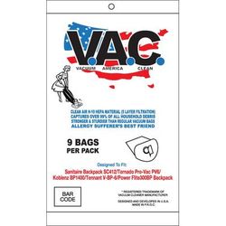 Carpet Pro BackPack Vacuum Replacement HEPA Paper Bags, 9 Pack