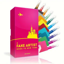 New York Fake Artist Card Set for 5–10 Players Fun Storytelling Drawing Experience Ideal for Family Travel Gatherings