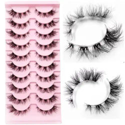 Segmented Lashes Manga Lashes 3D Clear Band Lashes Natural Look Wispy Mink Eyelashes Fluffy Cat Eye Lashes individual Eyelashes