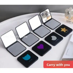 Portable Hand Mirrors Double-sided Compact Mirror Pocket Cosmetic Mirror Foldable Makeup Mirror Mini Square Makeup Vanity