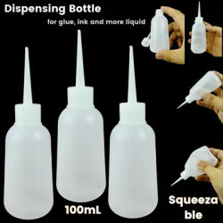 Dispensers Applicator Kit Empty Plastic Squeeze Bottles Dropping Tube Nozzle and Blunt Tip Needle Works for Liquid Glue and Ink
