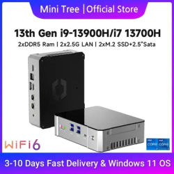 13Th Gen Mini Gaming PC Windows 11 Intel Core i9 13900H DDR5 PCIE4.0 Gamer Office Desktop Mini Computer Quad 4K Displays Wifi6