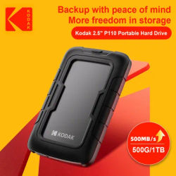 KODAK HDD 2.5 Inch Portable External Hard Drive 500GB 1TB 2TB USB 3.0 Storage Compatible for PS5 Xbox PC Mac Desktop MacBook