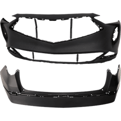 Replacement Bumper Cover Primed, Front & Rear, 1-year unlimited-mileage warranty SET-RA01030048PQ