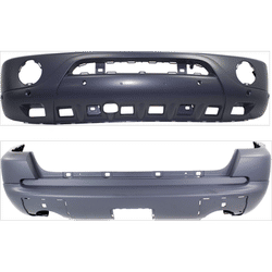 Replacement Bumper Cover Primed, Front & Rear, 1-year unlimited-mileage warranty SET-REPBZ010338P-C
