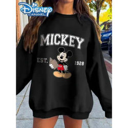 Women's Disney Mickey Mouse 1928 Hoodies Couple Unisex Sweatshirt Pullover Autumn Winter Fleece Oversized Hoody Clothing