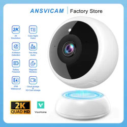 2K WiFi IP Camera Magnetic Battery Security Camera Indoor/Outdoor with Color Night Vision IP67 Waterproof Cloud SD Storage