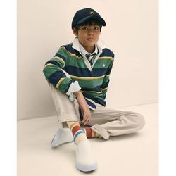 Brooks Brothers Boys Cotton Rugby Shirt | Green | Size 4