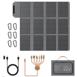 MHPOWOS Solar Panel 120W / 80W Foldable Solar Charger with DC+USB-C +USB-A Output for Powerstation Camping Laptop Phone Riding