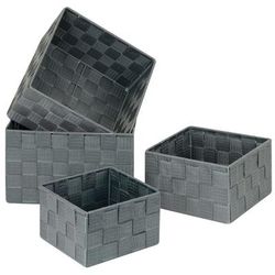 Gnbi 4-Piece Woven Cube Set, Assorted Sizes (Xs, S, M, L), Gray, Set Of 4