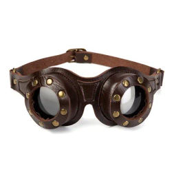 Divertenti occhiali Steampunk Accessori gotici in pelle Uomo Halloween Cosplay Occhiali protettivi Occhiali da gentiluomo per feste per adulti