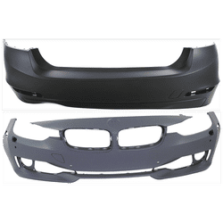 Replacement Bumper Cover Primed, Front & Rear, 1-year unlimited-mileage warranty SET-REPB010368P-C
