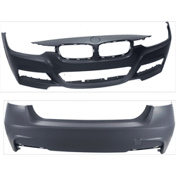 Replacement Bumper Cover Primed, Front & Rear, 1-year unlimited-mileage warranty SET-REPBM010301P-B