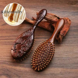 Sandalwood Air Bag Massage Comb Carving Hair Comb Professional Healthy Massage Brush High Quality Hairbrush