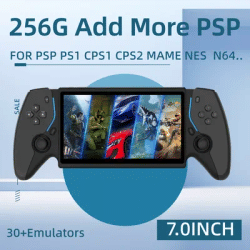 Portable Pocket Video Player PX Pro 256G Games 7.0-inch IPS Screen open-source Built in 30+Emulators for ARC CPS1 CPS2 CPS3