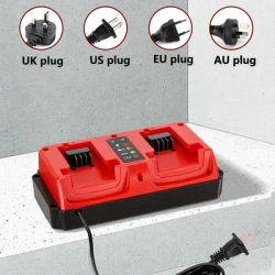 For Milwaukee Selling Dual-Port Charger 18V-20V Li-Ion Batteries with Smart LED Indicator for Fast Charging, EU/US/UK/AU Plug