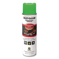 Rust-Oleum Industrial Choice M1600 System Solvent-Based Precision Line Marking Paint, Flat Fluorescent Green, 17 oz Aerosol Can, 12/CT (RST203023V)