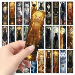 32pcs. Retro Mysterious Cat Bookmark, suitable for back-to-school season, Christmas, Halloween, teachers, readers, and birthdays