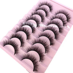 8 pairs of natural long makeup false eyelashes 3D artificial mink eyes eyelash extension beauty
