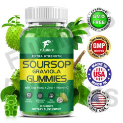 Soursop Graviola Gummies - Soursop Leaves Extract w/Vitamin C, Zinc & Whole Natural Food for Immunity, Liver, Zzz & Antioxidant