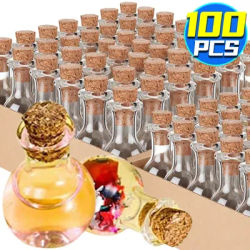 Wholesale Mini Cork Stopper Glass Bottles Small Glass Vials Empty Cork Message Glass Vial DIY Wishing Bottle Potion Tiny Jars