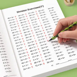Children Multiplication and Division Practice Workbook Learning Mathematics Copybook Handwritten Arithmetic Books for Kids