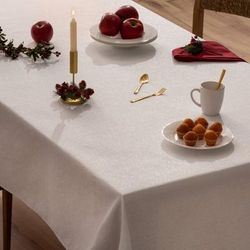 Tovaglia natalizia jacquard argento 155x350 cm