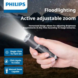 Philips 2025 nouvelle lampe de poche EDC SFL2251 lampe de poche en aluminium batterie remplaçable Zoomable Mini taille adaptée au Camping en plein air