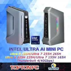 AI Performance Mini Pc Intel Core Ultra 9 285H (up to 5.4GHz)7 255H Thunderbolt 4/HDMI/DP Micro Desktop Computer for Work/Gaming