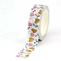2022 NEW 1PC. Decorative Flower hearts Lovely Washi Tape Valentine Paper Scrapbooking Planner Adhesive Masking Tape Stationery