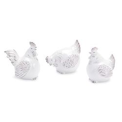 Ceramic Chicken Decor (Set of 6) by Melrose in White/beige
