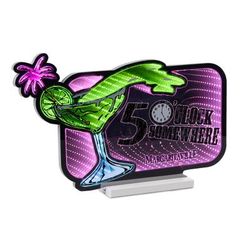 Margaritaville 5 o'Clock EkkoLight 12"H by Melrose in Pink Green (Size OS)