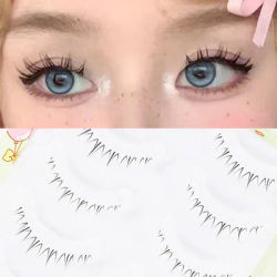 Brown Under Lashes Little Flame Lower Eyelashes W-41 Natural Short Style Hand Painted Fake Eye Lashes For Doll Look Makeup 4-7mm