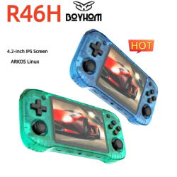 BOYHOM R46H NEW 4.2inch IPS HD SCREEN Retro Game Console 1024*768 ARKOS Linux Portable Pocket Player Video Gaming gift 64GB/128G