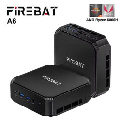 FIREBAT A6 MiniPC AMD R7 6800H Dual Band WiFi6 BT5.2 16GB 512GB Desktop Gaming Computer Mini PC Gamer
