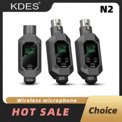 KDES N2 Wireless Microphone Converter XLR Transmitter and Receiver Microphone Wireless System for Dynamic Microphone