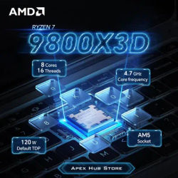 NEW AMD R7 9800X3D Socket AM5 L3=96M 4.7GHz 8-Core 16-Thread Processor 120W Applicable to B650E Ryzen 7 9800X3D 4NM DDR5 No fan